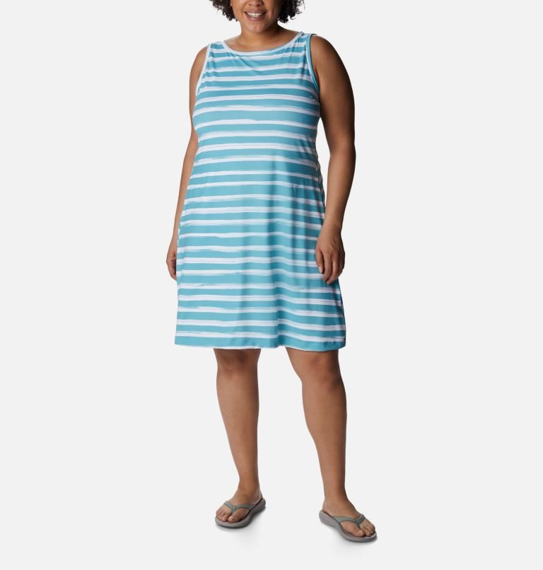Women\'s Columbia Chill River Printed Dress Stripe | Plus Size CA-Z4150